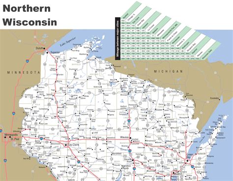 Wisconsin Northern, Wisconsin Regional Map GM Johnson Maps