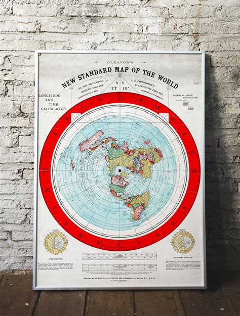 Flat Earth Map Map of The Square and Stationary Earth