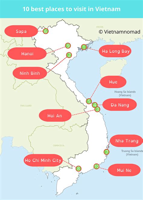 Places to visit Vietnam tourist maps and mustsee attractions