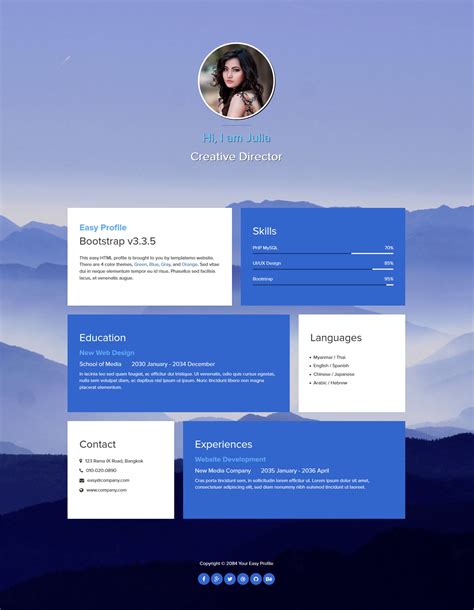 Best Profile Page Template