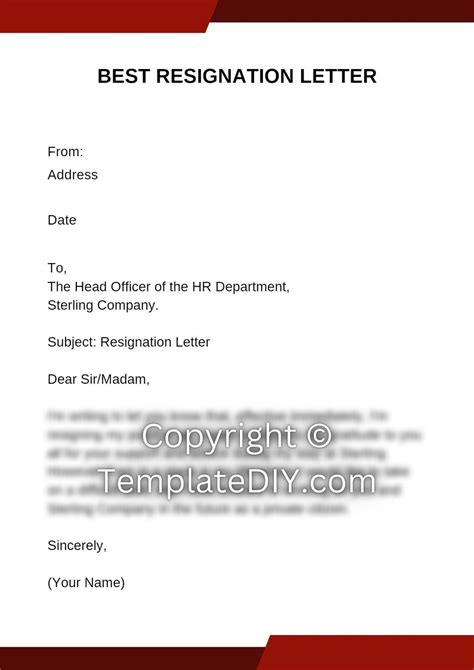 Best Resignation Letter Templates
