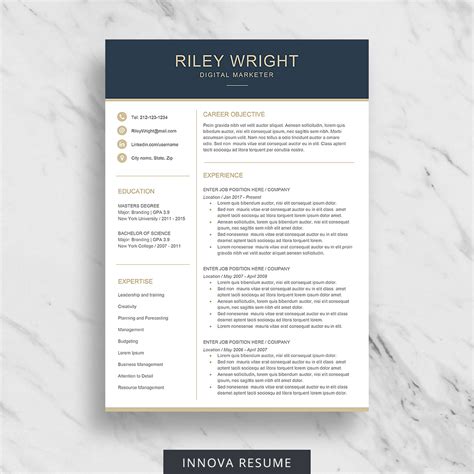 Best Resume Templates Etsy