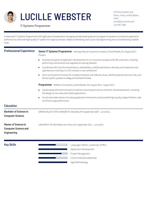 Best Resume Templates For A Programmer