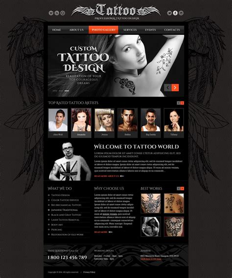 Tattoo Website Design on Behance