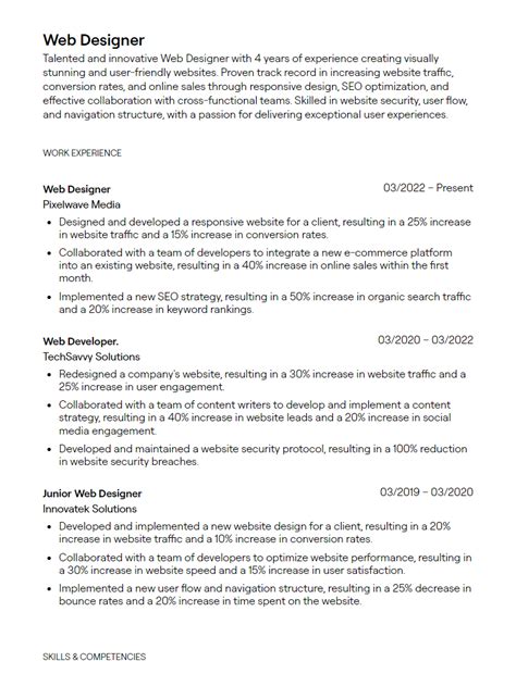 Best Web Designer Resume
