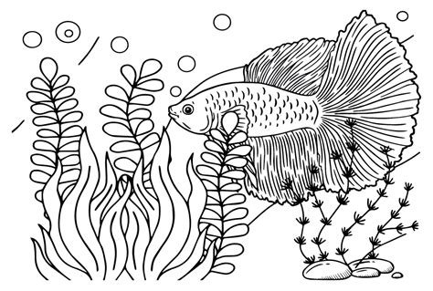 Betta Fish Coloring Page
