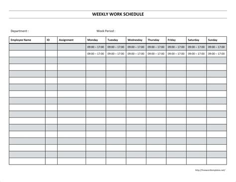 Bi Weekly Employee Schedule Template Collection