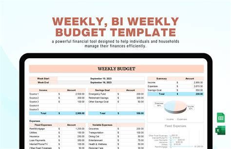 Bi Weekly Paycheck Budget Template Excel