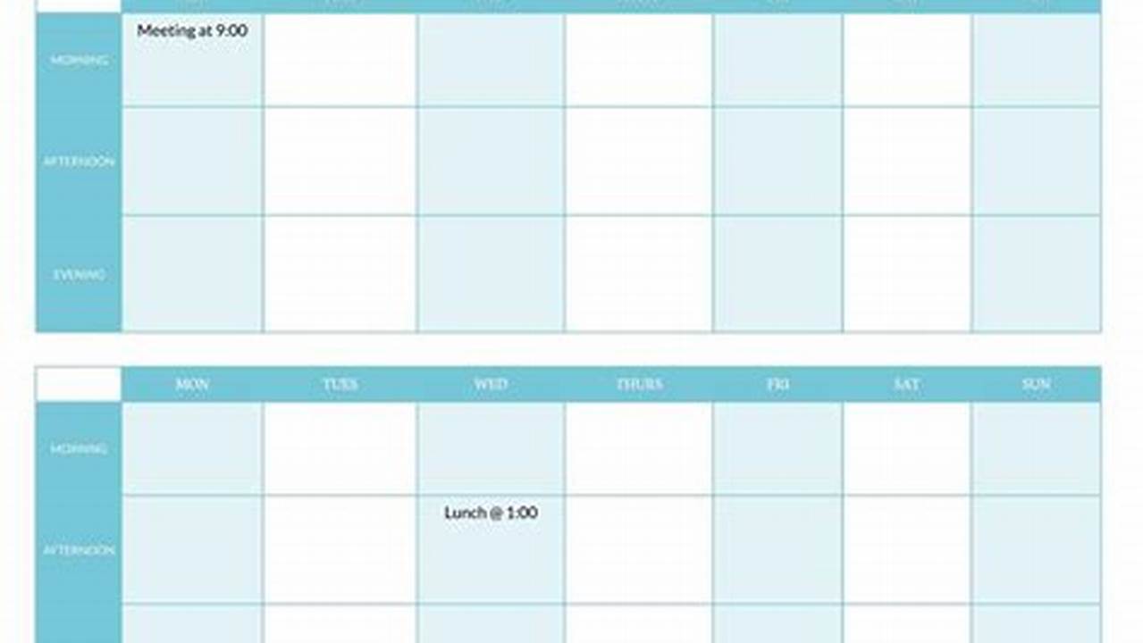 Bi-Weekly Calendar Template