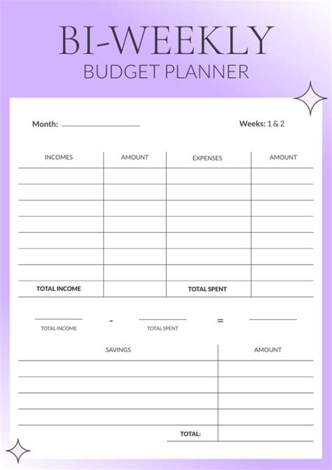 Bi-weekly Budget Template