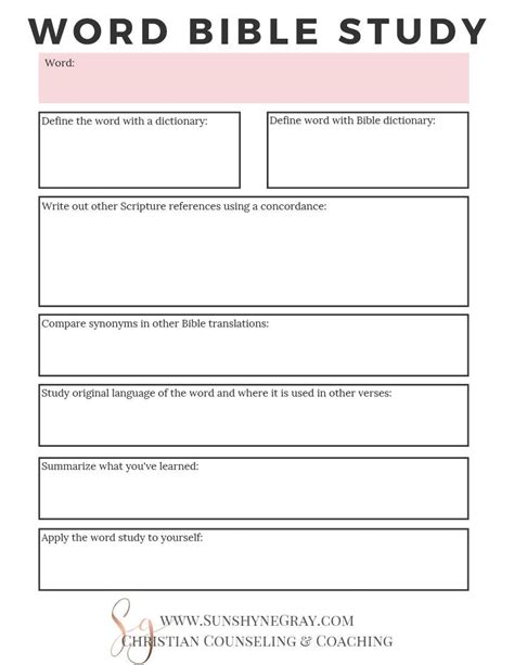 Unlock Your Faith with Bible Word Study Worksheets PDF!