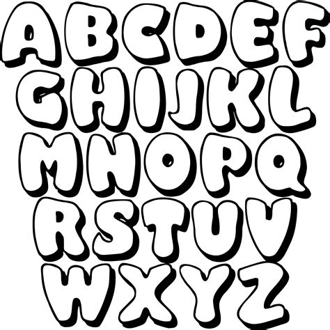 Big Printable Bubble Letters Alphabet