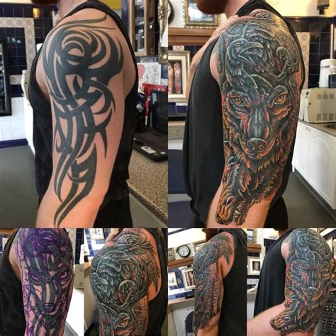 Cover up magic before and after Cover up tattoos, Tribal