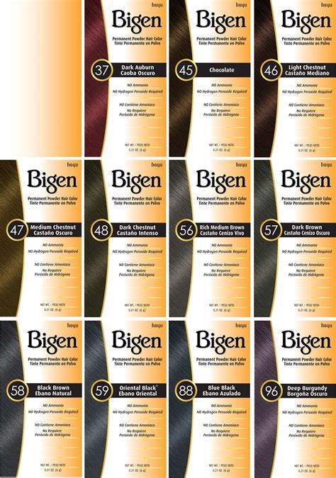 Bigen Color Palette and Product Lineup