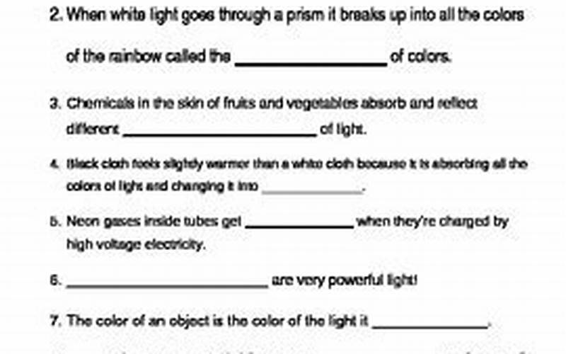 Bill Nye Light And Color Video Quiz