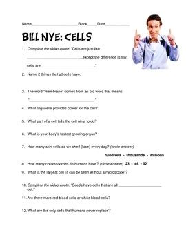 Bill Nye The Science Guy Cells Worksheet
