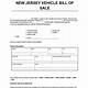 Bill Of Sale For Car New Jersey Template