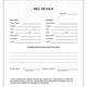 Bill Of Sale Template Printable Free