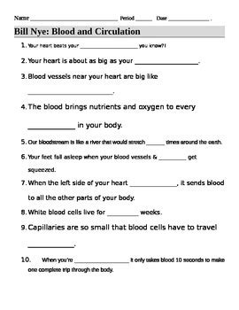 Bill Nye Circulatory System Worksheet