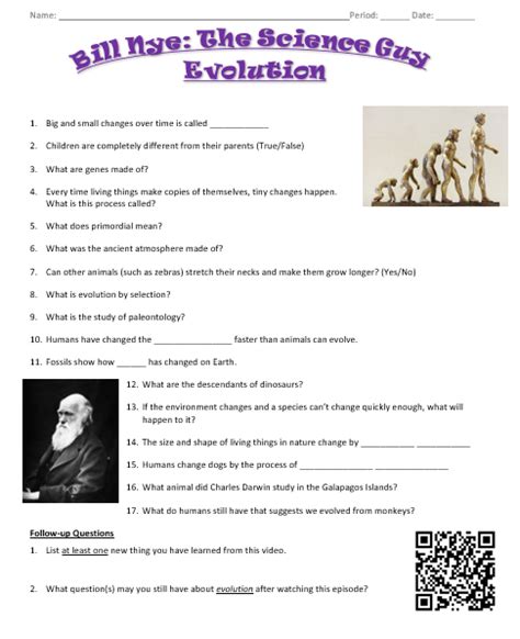 Bill Nye The Science Guy Evolution Worksheet