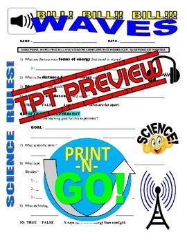 Bill Nye The Science Guy Waves Worksheet