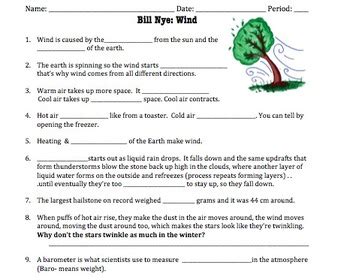 Bill Nye Wind Worksheet