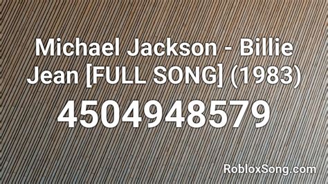 Billie Jean - Michael Jackson Roblox Id - Roblox Music Codes