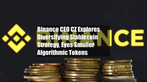 Binance CEO CZ Considers Diversifying Stablecoin Strategy with Algorithmic Tokens