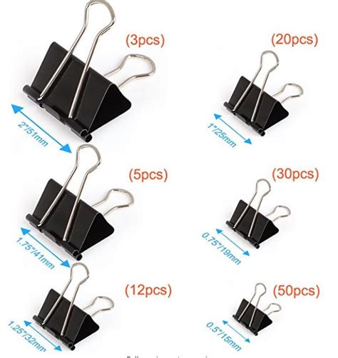Binder Clips Sizes Chart