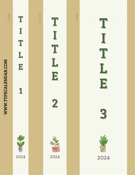 Binder Cover Spine Templates