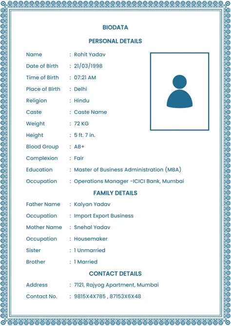 Marriage Bio Data Format: How to Make Your Profile Stand Out.