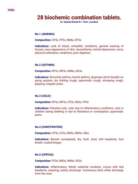 Biochemic combination tablets 1-28 होम्योपैथिक बायोकेमिक मेडिसिन क्या