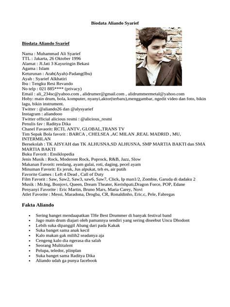 Biodata Aliando Lengkap