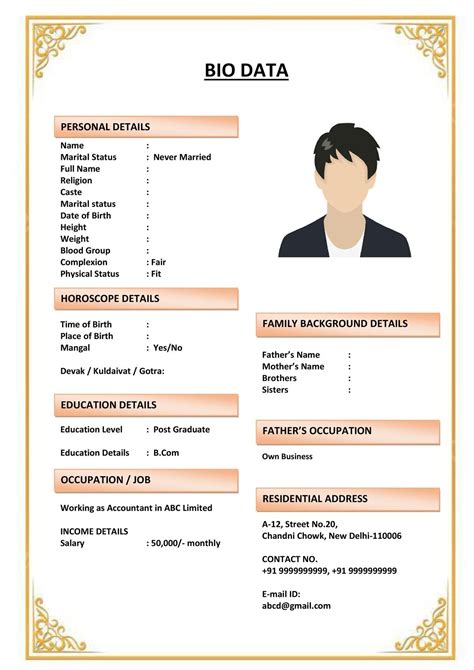 Biodata Business Proposal