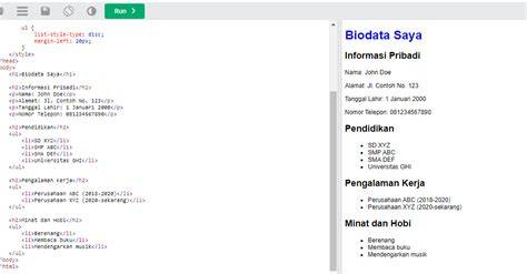 Biodata Html