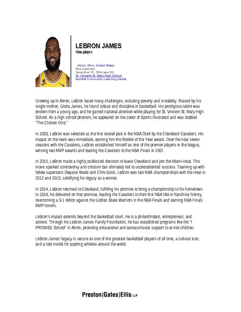 Biodata Lebron James