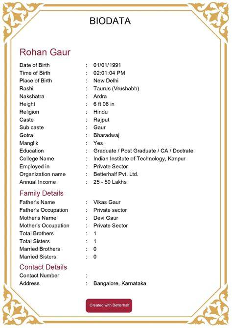 Biodata Margin