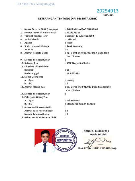 Biodata Raport