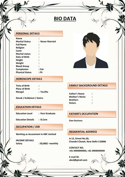 Biodata.