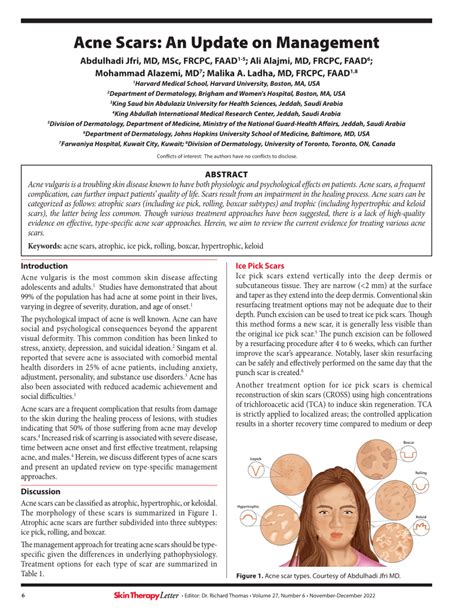 Biological Research Acne Scars