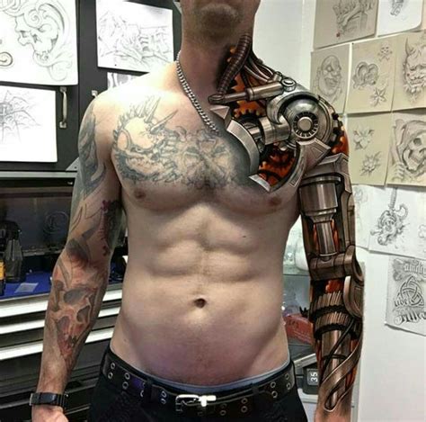 Biomech Neck Tattoo