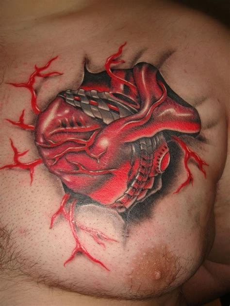 Biomechanical heart tattoo on chest 3 Tattoos Book 65