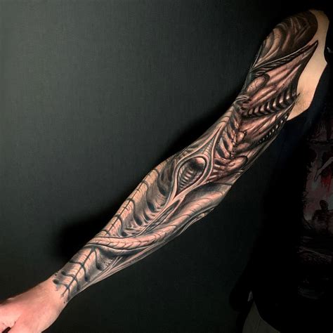 Biomechanical Sleeve Tattoo Designs » Tattoo Ideas