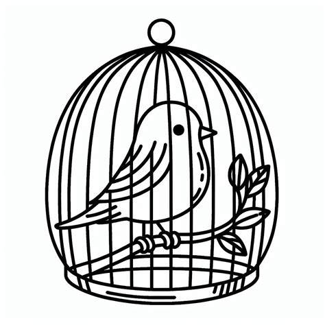 Bird In A Cage Coloring Pages