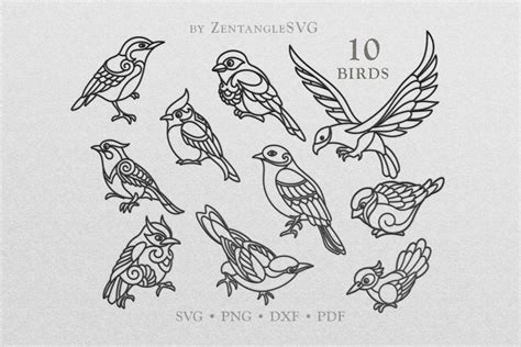 Download Birds Bundle - Set of 10 Commercial Use DXF Files