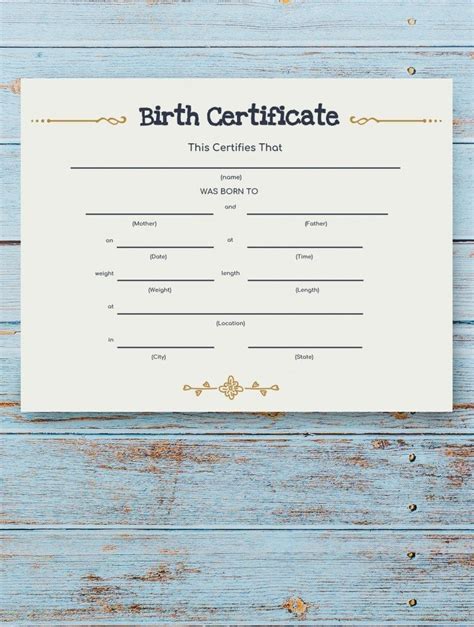 Birth Certificate Template Google Docs