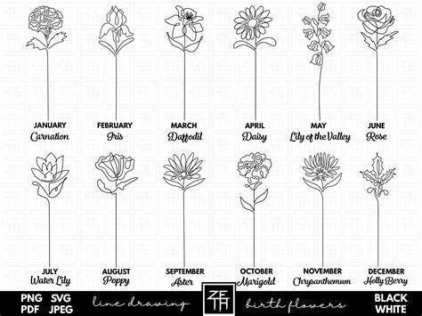 93+ Birth Flower SVG, Birth Month Flowers SVG Bundle Floral SVG Clip Art Et. Flower Bouquet Tattoo, Birth Flower Tattoos, Daisy Tattoo, Floral