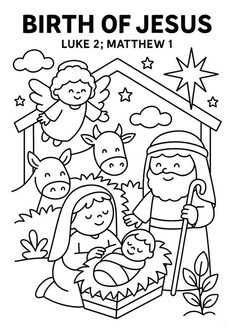 Birth Of Jesus Coloring Page