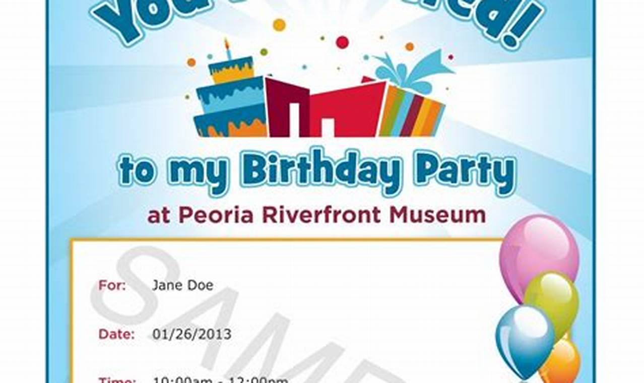 Birthday Party Invitation Example