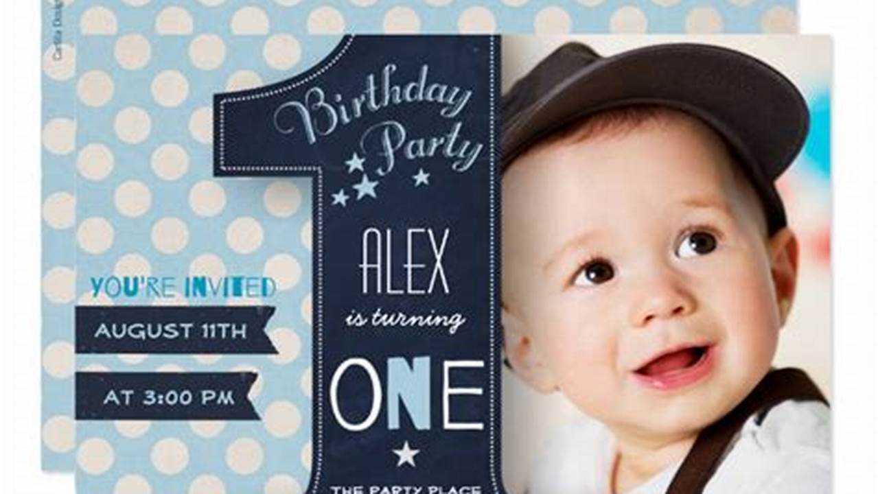 Birthday Party Invitation Template For Baby Boy